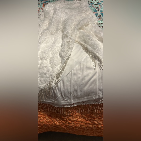 White one shoulder wrap style dress. Unworn just missed the return window - Picture 2 of 3